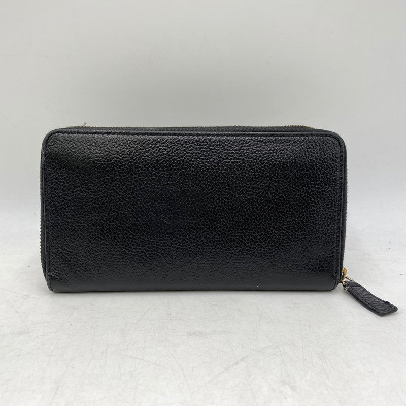 【中古品】【メンズ/レディース】 VERSACE ヴェルサーチェ 1006263 VIRTUS ROUND ZIP WALLET ヴィルトゥス ラウンド ジップ ウォレット 長財布 181-260810-cs-15-izu カラー：ブラック 万代Net店