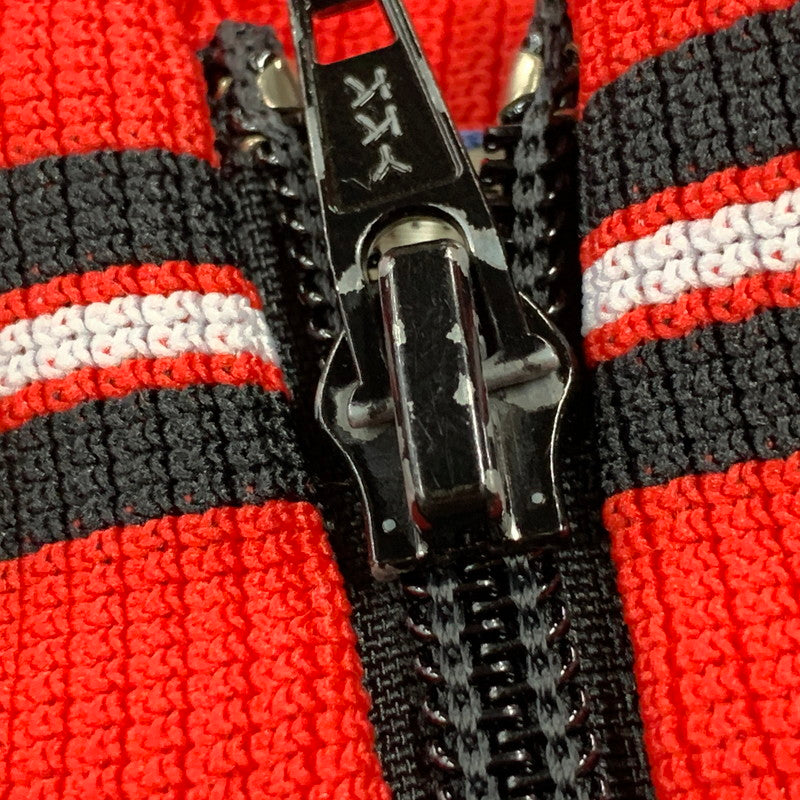 【中古品】【メンズ】 ADIDAS アディダス ATS-202 デサント社製 TRACK JACKET トラック ジャケット トップス 長袖 146-260810-ya-10-izu サイズ：O カラー：ブラック×レッド 万代Net店