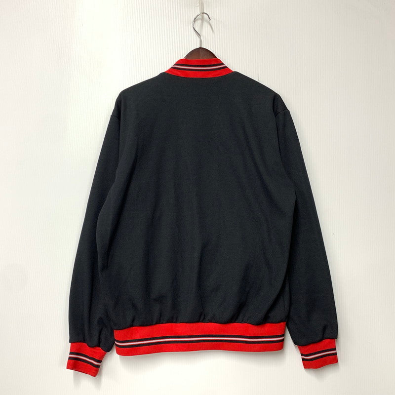【中古品】【メンズ】 ADIDAS アディダス ATS-202 デサント社製 TRACK JACKET トラック ジャケット トップス 長袖 146-260810-ya-10-izu サイズ：O カラー：ブラック×レッド 万代Net店