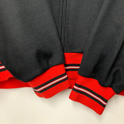 【中古品】【メンズ】 ADIDAS アディダス ATS-202 デサント社製 TRACK JACKET トラック ジャケット トップス 長袖 146-260810-ya-10-izu サイズ：O カラー：ブラック×レッド 万代Net店