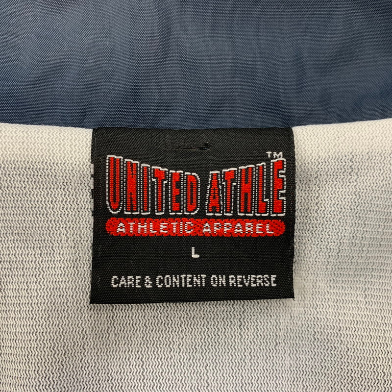 【中古品】【メンズ】 UNITED ATHLE ユナイテッドアスレ FUCK THE WORLD W CROSS PRINT COACH JACKET クロス プリント コーチ ジャケット アウター 146-260828-cs-20-izu サイズ：L カラー：ネイビー 万代Net店