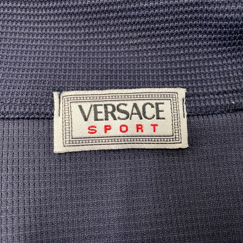 【中古品】【メンズ】 VERSACE SPORT ヴェルサーチ スポーツ HALFZIP SS WAFFLE POLO SHIRT ハーフジップ ショートスリーブ ワッフル ポロ シャツ トップス 半袖 141-260819-cs-15-izu サイズ：48 カラー：ネイビー 万代Net店