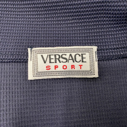 【中古品】【メンズ】 VERSACE SPORT ヴェルサーチ スポーツ HALFZIP SS WAFFLE POLO SHIRT ハーフジップ ショートスリーブ ワッフル ポロ シャツ トップス 半袖 141-260819-cs-15-izu サイズ：48 カラー：ネイビー 万代Net店