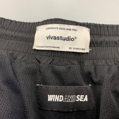 【中古品】【メンズ】 WIND AND SEA ウィンダンシー × VIVASTUDIO ビバスタジオ RIPSTOP TRACK PANTS WDS VIVA-03 リップストップ トラックパンツ 153-260821-as-09-izu サイズ：L カラー：ブラック 万代Net店