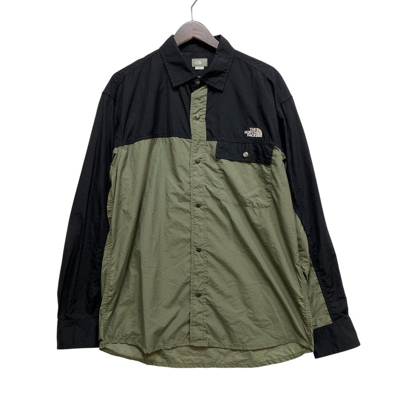 【中古品】【メンズ】 THE NORTH FACE ザ・ノースフェイス NR11961 LS NUPTSE SHIRT ロングスリーブ ヌプシ シャツ トップス 長袖 144-260819-cs-16-izu サイズ：L カラー：カーキ×ブラック 万代Net店