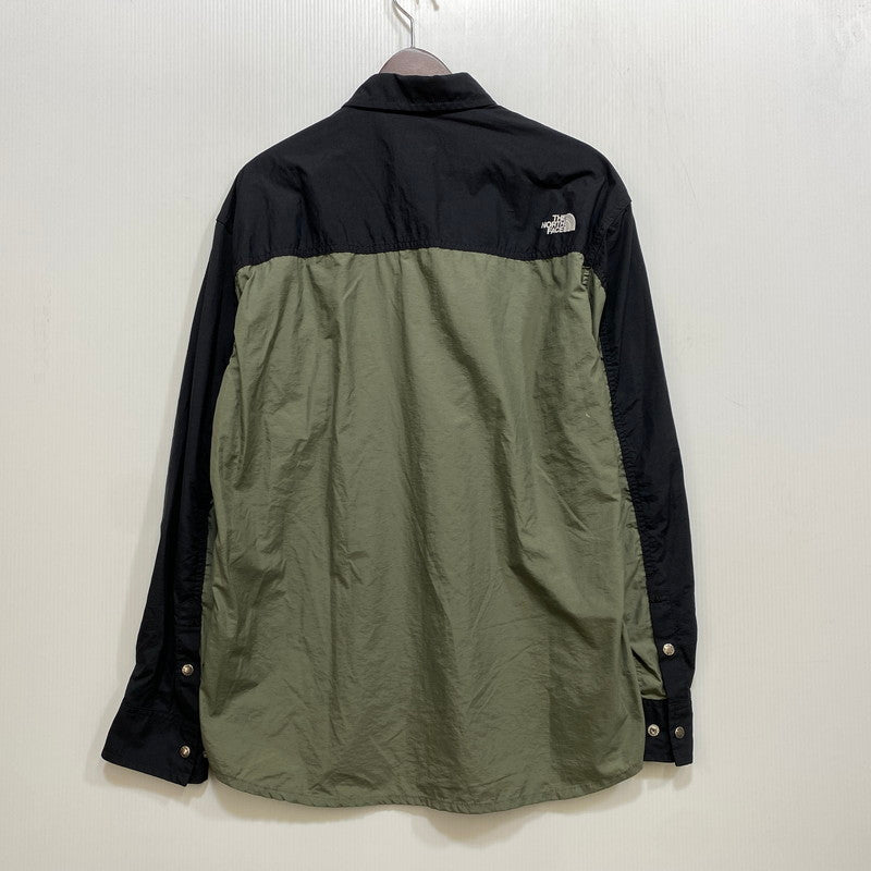【中古品】【メンズ】 THE NORTH FACE ザ・ノースフェイス NR11961 LS NUPTSE SHIRT ロングスリーブ ヌプシ シャツ トップス 長袖 144-260819-cs-16-izu サイズ：L カラー：カーキ×ブラック 万代Net店