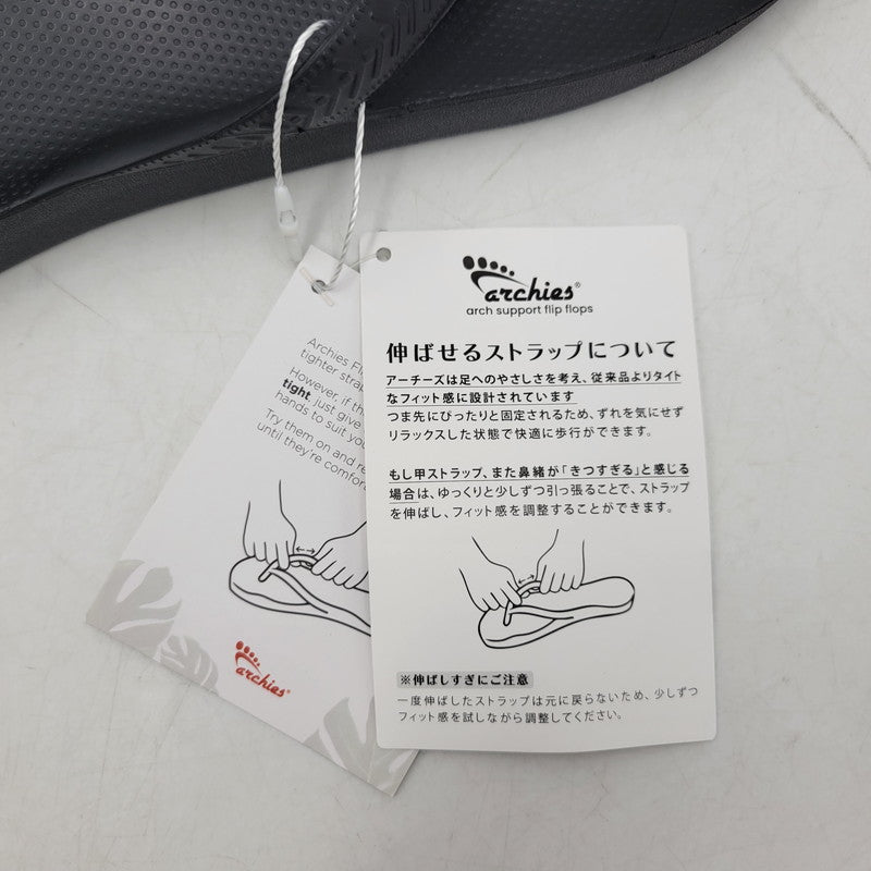 【中古美品】【メンズ】 ARCHIES アーチーズ ARCH SUPPORT THONGS アーチサポート トングサンダル 靴 164-260821-as-13-izu サイズ：27cm カラー：ブラック 万代Net店