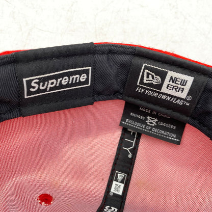 【中古品】【メンズ/レディース】 SUPREME×NEWERA シュプリーム ニューエラ 16SS DAZZLE BOX LOGO CAP ダズル ボックス ロゴ キャップ 帽子 185-260810-cs-13-izu サイズ：7 3/8（58.7cm） カラー：レッド 万代Net店