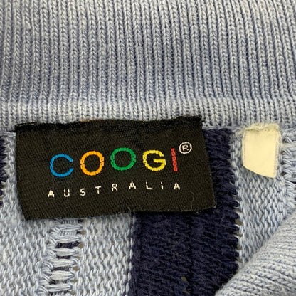 【中古品】【メンズ】 COOGIE クージー 3D KNIT POLO SHIRT ニット ポロ シャツ トップス 半袖 146-260810-ya-06-izu サイズ：下記参照 カラー：ブルー 万代Net店