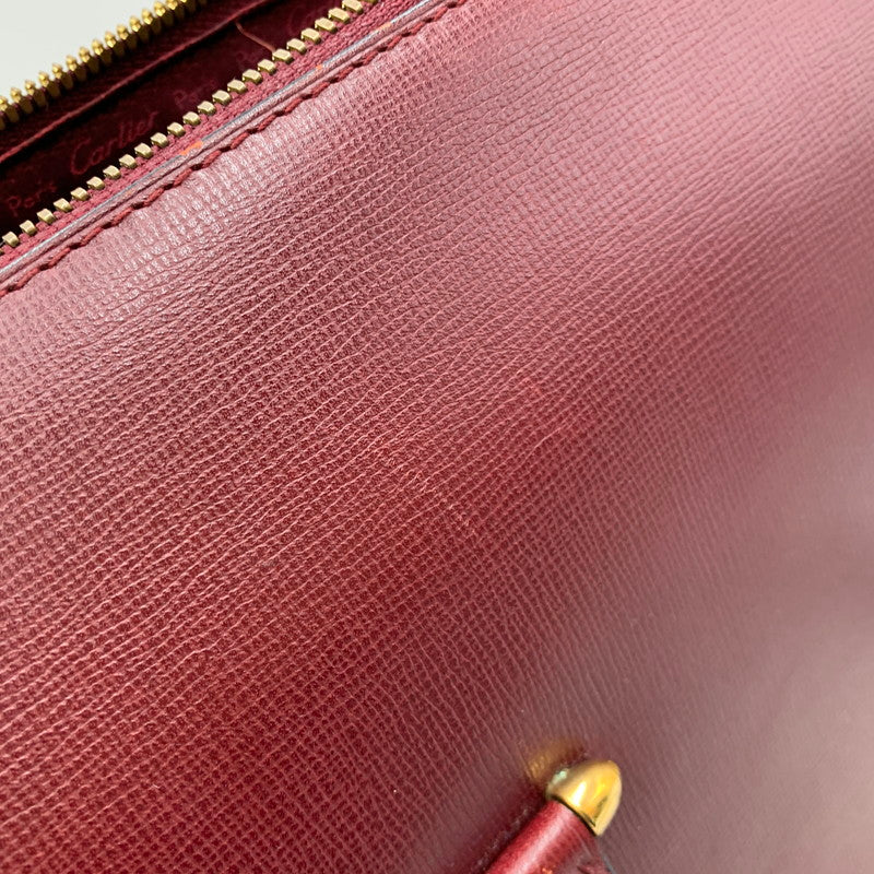 【中古品】【レディース】 CARTIER カルティエ MUST LINE HANDBAG マストライン ハンドバッグ カバン 180-260811-kh-16-izu カラー：レッド系 万代Net店