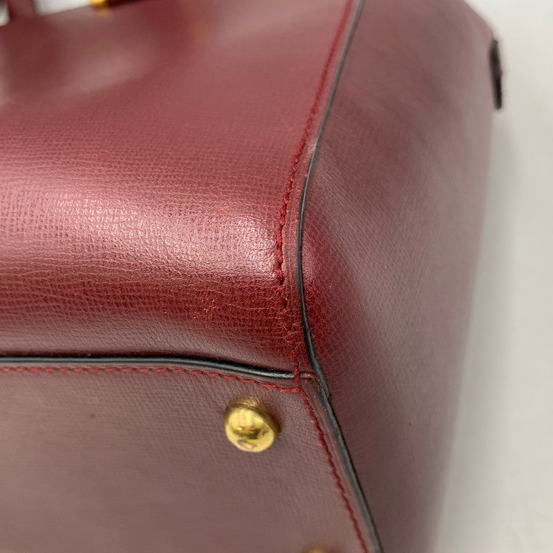 【中古品】【レディース】 CARTIER カルティエ MUST LINE HANDBAG マストライン ハンドバッグ カバン 180-260811-kh-16-izu カラー：レッド系 万代Net店