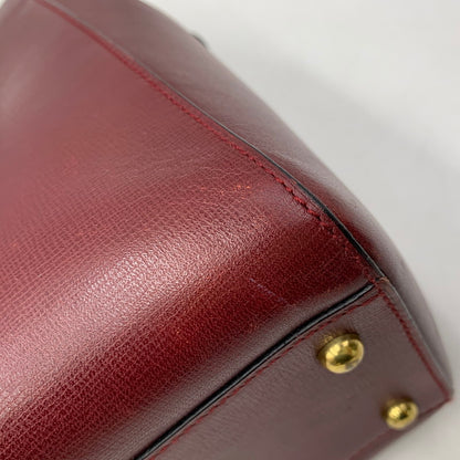 【中古品】【レディース】 CARTIER カルティエ MUST LINE HANDBAG マストライン ハンドバッグ カバン 180-260811-kh-16-izu カラー：レッド系 万代Net店