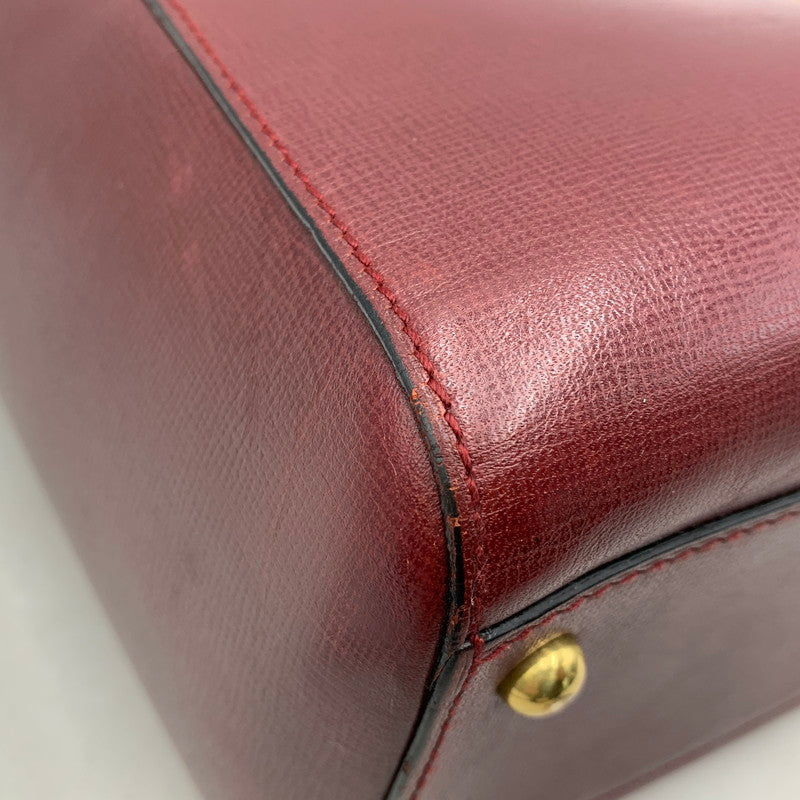 【中古品】【レディース】 CARTIER カルティエ MUST LINE HANDBAG マストライン ハンドバッグ カバン 180-260811-kh-16-izu カラー：レッド系 万代Net店
