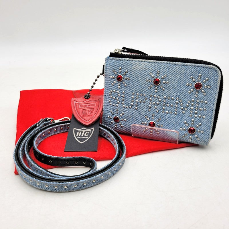 【中古品】【メンズ/レディース】 Supreme シュプリーム × HOLLYWOOD TRADING COMPANY ハリウッドトレーディングカンパニー STUDDED WALLET DENIM スタッズデニムウォレット 財布 200-260811-as-02-izu カラー：インディゴ 万代Net店