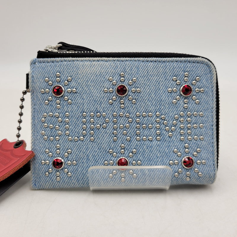 【中古品】【メンズ/レディース】 Supreme シュプリーム × HOLLYWOOD TRADING COMPANY ハリウッドトレーディングカンパニー STUDDED WALLET DENIM スタッズデニムウォレット 財布 200-260811-as-02-izu カラー：インディゴ 万代Net店