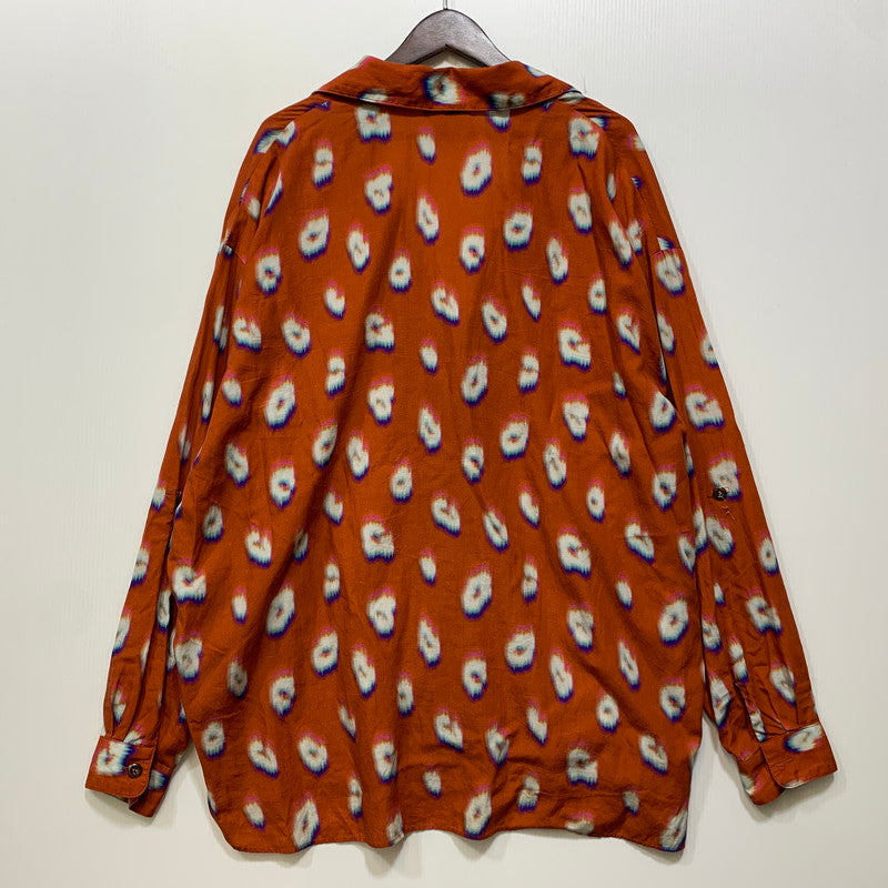 【現状渡し品】【メンズ】 Iroquois イロコイ GLITCH LEOPARD BIG SH 377105 グリッチ レオパード ビッグシャツ 長袖 140-260830-as-06-izu サイズ：2 カラー：オレンジ系 万代Net店