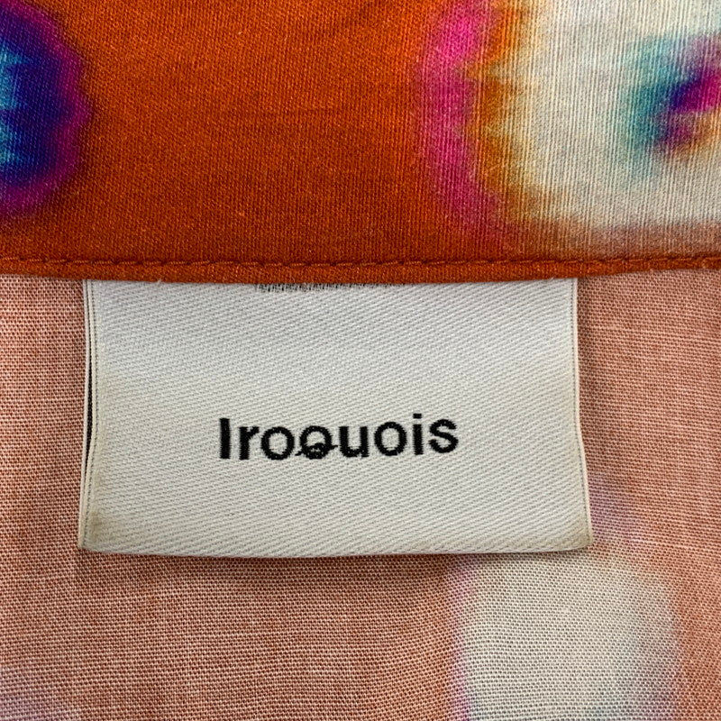 【現状渡し品】【メンズ】 Iroquois イロコイ GLITCH LEOPARD BIG SH 377105 グリッチ レオパード ビッグシャツ 長袖 140-260830-as-06-izu サイズ：2 カラー：オレンジ系 万代Net店