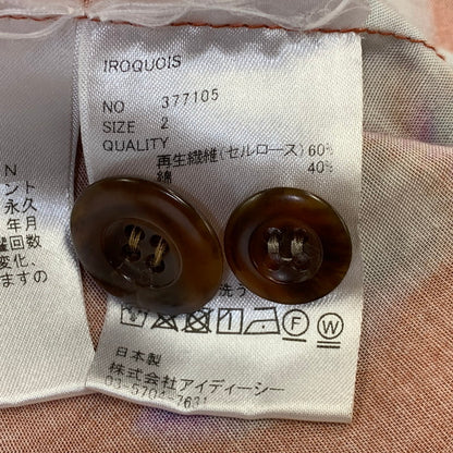 【現状渡し品】【メンズ】 Iroquois イロコイ GLITCH LEOPARD BIG SH 377105 グリッチ レオパード ビッグシャツ 長袖 140-260830-as-06-izu サイズ：2 カラー：オレンジ系 万代Net店