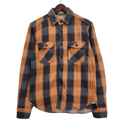 【中古品】【メンズ】 JELADO ジェラード HEAVY FLANNEL SHIRT ヘビー フランネル シャツ トップス 長袖 145-260824-ya-08-izu サイズ：M カラー：オレンジ×グレー 万代Net店
