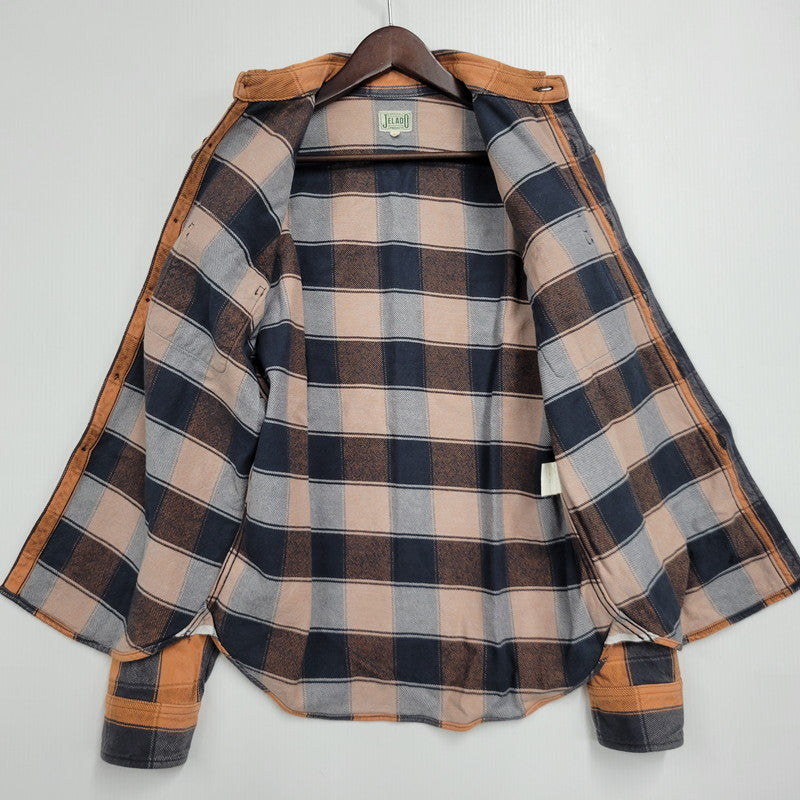 【中古品】【メンズ】 JELADO ジェラード HEAVY FLANNEL SHIRT ヘビー フランネル シャツ トップス 長袖 145-260824-ya-08-izu サイズ：M カラー：オレンジ×グレー 万代Net店