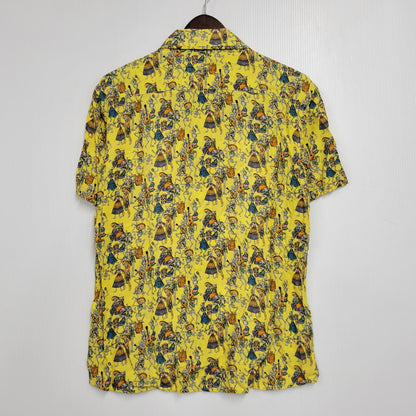 【中古品】【メンズ】 LOST IN ALBION ロスト・イン・アルビオン 9085-1701 RAYON SKULL S S SHIRT レーヨン スカル ショートスリーブ シャツ トップス 半袖 141-260824-ya-07-izu サイズ：M（48） カラー：イエロー 万代Net店