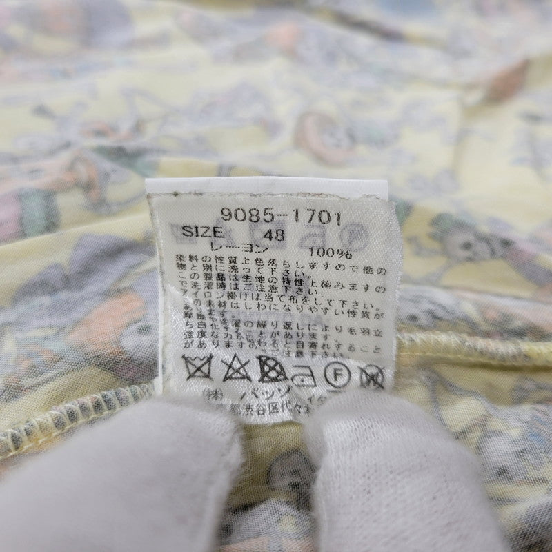 【中古品】【メンズ】 LOST IN ALBION ロスト・イン・アルビオン 9085-1701 RAYON SKULL S S SHIRT レーヨン スカル ショートスリーブ シャツ トップス 半袖 141-260824-ya-07-izu サイズ：M（48） カラー：イエロー 万代Net店
