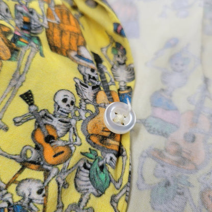 【中古品】【メンズ】 LOST IN ALBION ロスト・イン・アルビオン 9085-1701 RAYON SKULL S S SHIRT レーヨン スカル ショートスリーブ シャツ トップス 半袖 141-260824-ya-07-izu サイズ：M（48） カラー：イエロー 万代Net店