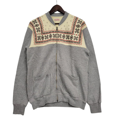 【中古品】【メンズ】 THE FLAT HEAD ザ フラット ヘッド 雪柄 ZIP UP SWEATSHIRT ジップアップ スウェット シャツ トップス 長袖 145-260824-ya-09-izu サイズ：40 カラー：グレー 万代Net店