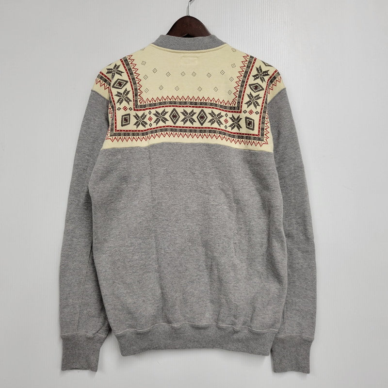 【中古品】【メンズ】 THE FLAT HEAD ザ フラット ヘッド 雪柄 ZIP UP SWEATSHIRT ジップアップ スウェット シャツ トップス 長袖 145-260824-ya-09-izu サイズ：40 カラー：グレー 万代Net店