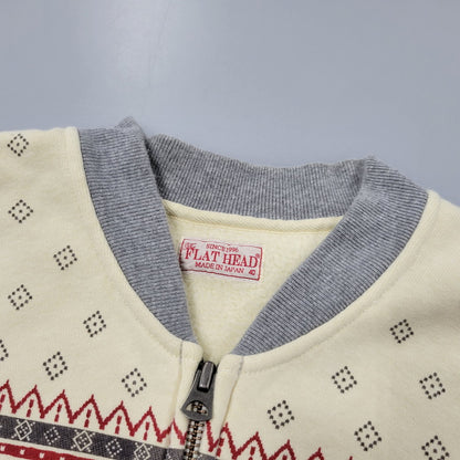【中古品】【メンズ】 THE FLAT HEAD ザ フラット ヘッド 雪柄 ZIP UP SWEATSHIRT ジップアップ スウェット シャツ トップス 長袖 145-260824-ya-09-izu サイズ：40 カラー：グレー 万代Net店