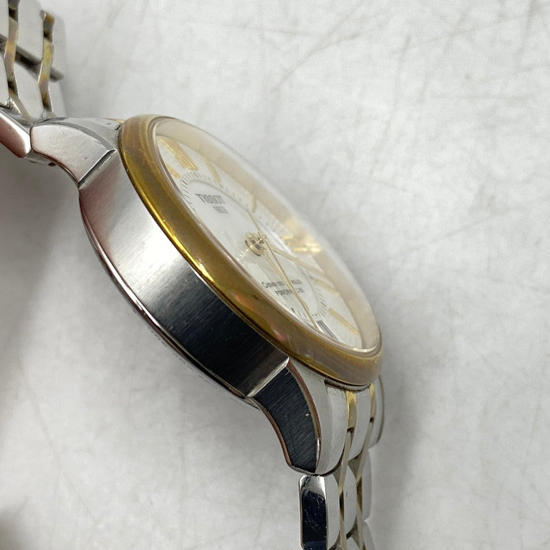 【中古品】【メンズ/レディース】 TISSOT ティソ T099207A CHEMIN DES TOURELLES POWERMATIC 80 MOTHER OF PEARL DIAL AUTOMATIC DATE WATCH 時計 197-260813-kh-01-izu カラー：シルバー×ゴールド 万代Net店
