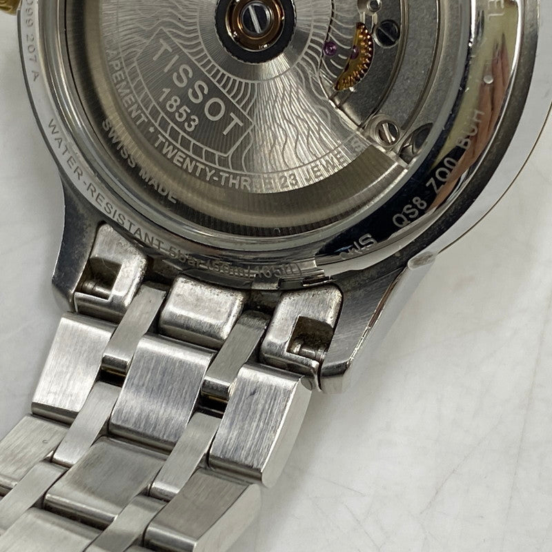 【中古品】【メンズ/レディース】 TISSOT ティソ T099207A CHEMIN DES TOURELLES POWERMATIC 80 MOTHER OF PEARL DIAL AUTOMATIC DATE WATCH 時計 197-260813-kh-01-izu カラー：シルバー×ゴールド 万代Net店