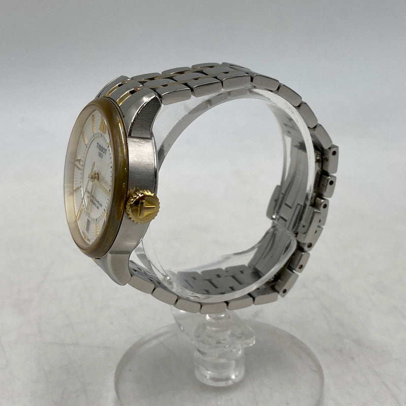 【中古品】【メンズ/レディース】 TISSOT ティソ T099207A CHEMIN DES TOURELLES POWERMATIC 80 MOTHER OF PEARL DIAL AUTOMATIC DATE WATCH 時計 197-260813-kh-01-izu カラー：シルバー×ゴールド 万代Net店