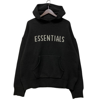 【中古品】【メンズ】 FEAR OF GOD ESSENTIALS フィアオブゴッド エッセンシャルズ LOGO KNIT HOODIE ロゴ ニット フーディー トップス 長袖 142-260825-cs-05-izu サイズ：S カラー：ブラック 万代Net店