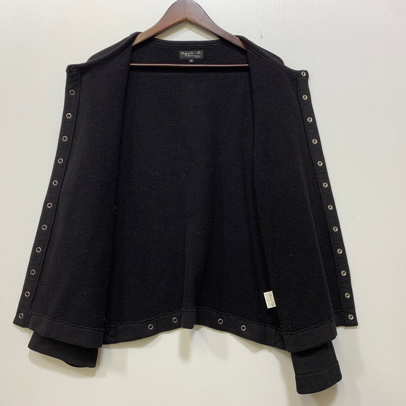 【中古品】【メンズ】 agnes b. HOMME アニエスベーオム SNAP CARDIGAN ET84M001 スナップカーディガン 141-260813-as-01-izu サイズ：2 カラー：ブラック 万代Net店