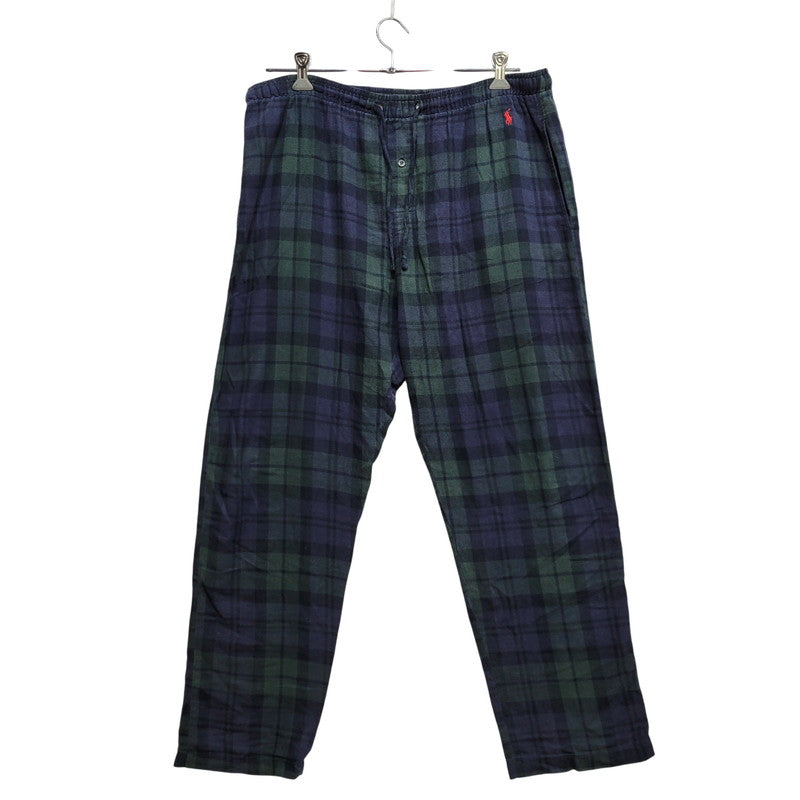 【中古品】【メンズ】 Polo by Ralph Lauren ポロバイラルフローレン SLEEPWEAR CHECK PAJAMAS PANTS スリープウェア チェック パジャマ パンツ 157-260824-as-11-izu サイズ：S カラー：グリーン×ネイビー 万代Net店
