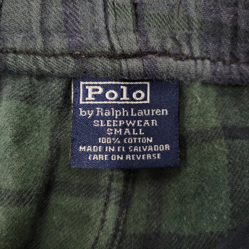 【中古品】【メンズ】 Polo by Ralph Lauren ポロバイラルフローレン SLEEPWEAR CHECK PAJAMAS PANTS スリープウェア チェック パジャマ パンツ 157-260824-as-11-izu サイズ：S カラー：グリーン×ネイビー 万代Net店
