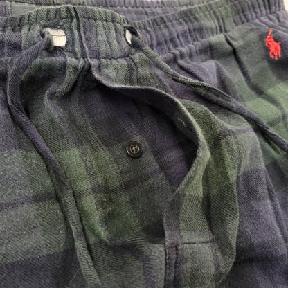 【中古品】【メンズ】 Polo by Ralph Lauren ポロバイラルフローレン SLEEPWEAR CHECK PAJAMAS PANTS スリープウェア チェック パジャマ パンツ 157-260824-as-11-izu サイズ：S カラー：グリーン×ネイビー 万代Net店