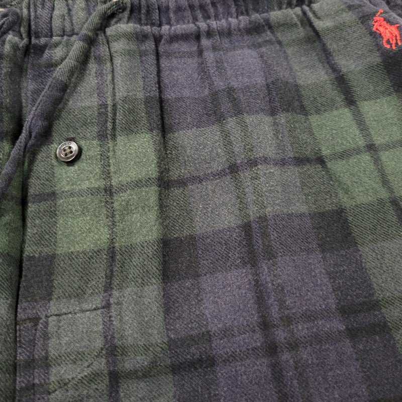 【中古品】【メンズ】 Polo by Ralph Lauren ポロバイラルフローレン SLEEPWEAR CHECK PAJAMAS PANTS スリープウェア チェック パジャマ パンツ 157-260824-as-11-izu サイズ：S カラー：グリーン×ネイビー 万代Net店