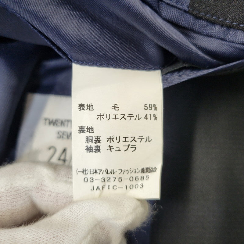 【中古品】【メンズ】 TWENTY FOUR SEVEN 24/7 WOOL 2B TAILORED SUIT SET UP テーラード スーツ セットアップ 147-260824-as-07-izu サイズ：胸囲92 胴囲78 身長175 カラー：ブラック 万代Net店