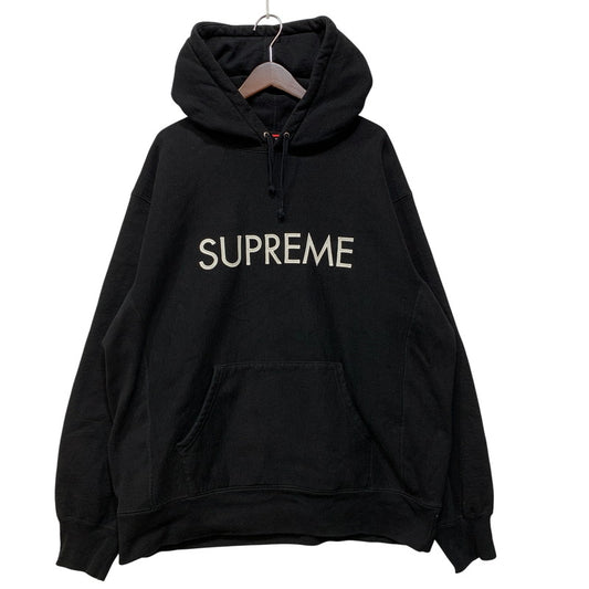 【中古品】【メンズ】 SUPREME シュプリーム CAPITAL HOODED SWETSHIRT カピタル フーディー スウェットシャツ パーカー トップス 149-260813-kh-06-izu サイズ：XL カラー：ブラック 万代Net店