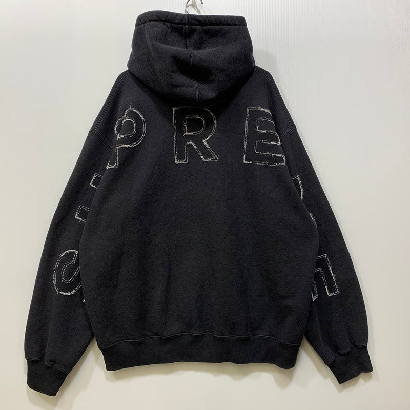 【中古品】【メンズ】 SUPREME シュプリーム FRAYED HOODED SWEATSHIRT フレイド フーデッド スウェットシャツ パーカー トップス 149-260813-kh-05-izu サイズ：XXL カラー：ブラック 万代Net店