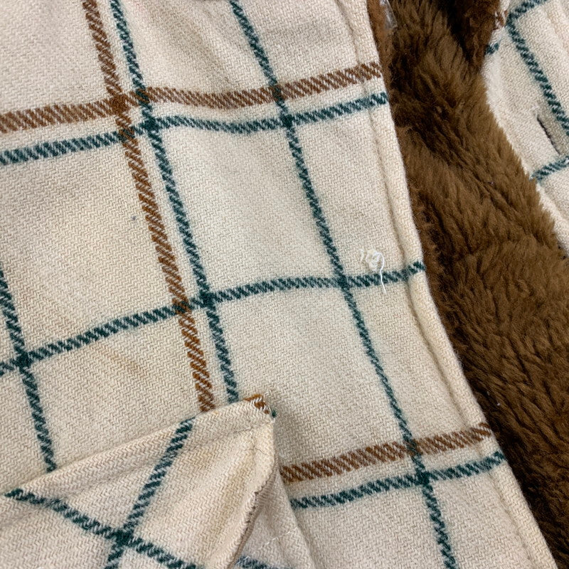 【現状渡し品】【メンズ】 WOOLRICH ウールリッチ 70’S FLEECELINER CHECK JACKET フリース ライナー チェック ジャケット アウター 146-260827-cs-10-izu サイズ：L カラー：クリーム 万代Net店