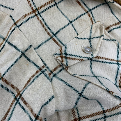 【現状渡し品】【メンズ】 WOOLRICH ウールリッチ 70’S FLEECELINER CHECK JACKET フリース ライナー チェック ジャケット アウター 146-260827-cs-10-izu サイズ：L カラー：クリーム 万代Net店