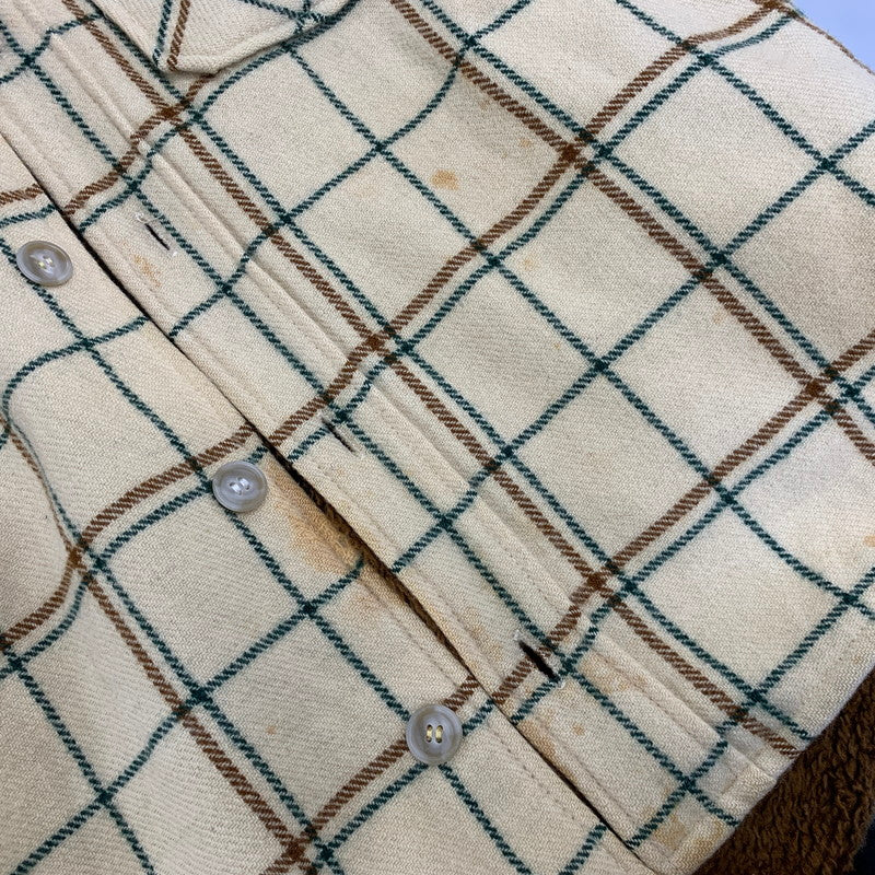 【現状渡し品】【メンズ】 WOOLRICH ウールリッチ 70’S FLEECELINER CHECK JACKET フリース ライナー チェック ジャケット アウター 146-260827-cs-10-izu サイズ：L カラー：クリーム 万代Net店