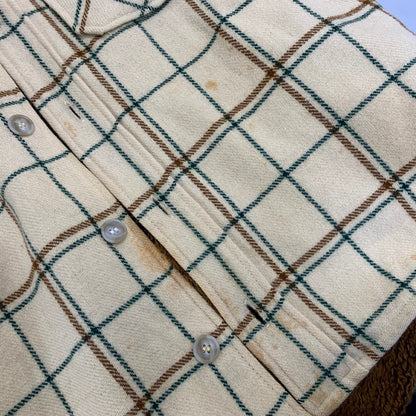 【現状渡し品】【メンズ】 WOOLRICH ウールリッチ 70’S FLEECELINER CHECK JACKET フリース ライナー チェック ジャケット アウター 146-260827-cs-10-izu サイズ：L カラー：クリーム 万代Net店