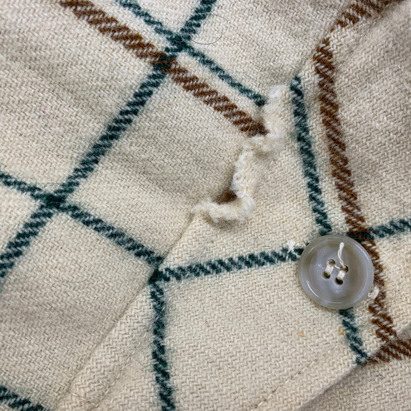【現状渡し品】【メンズ】 WOOLRICH ウールリッチ 70’S FLEECELINER CHECK JACKET フリース ライナー チェック ジャケット アウター 146-260827-cs-10-izu サイズ：L カラー：クリーム 万代Net店