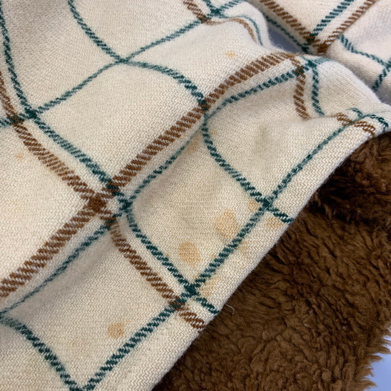 【現状渡し品】【メンズ】 WOOLRICH ウールリッチ 70’S FLEECELINER CHECK JACKET フリース ライナー チェック ジャケット アウター 146-260827-cs-10-izu サイズ：L カラー：クリーム 万代Net店