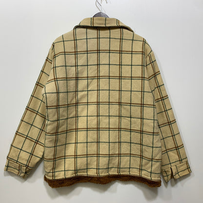【現状渡し品】【メンズ】 WOOLRICH ウールリッチ 70’S FLEECELINER CHECK JACKET フリース ライナー チェック ジャケット アウター 146-260827-cs-10-izu サイズ：L カラー：クリーム 万代Net店