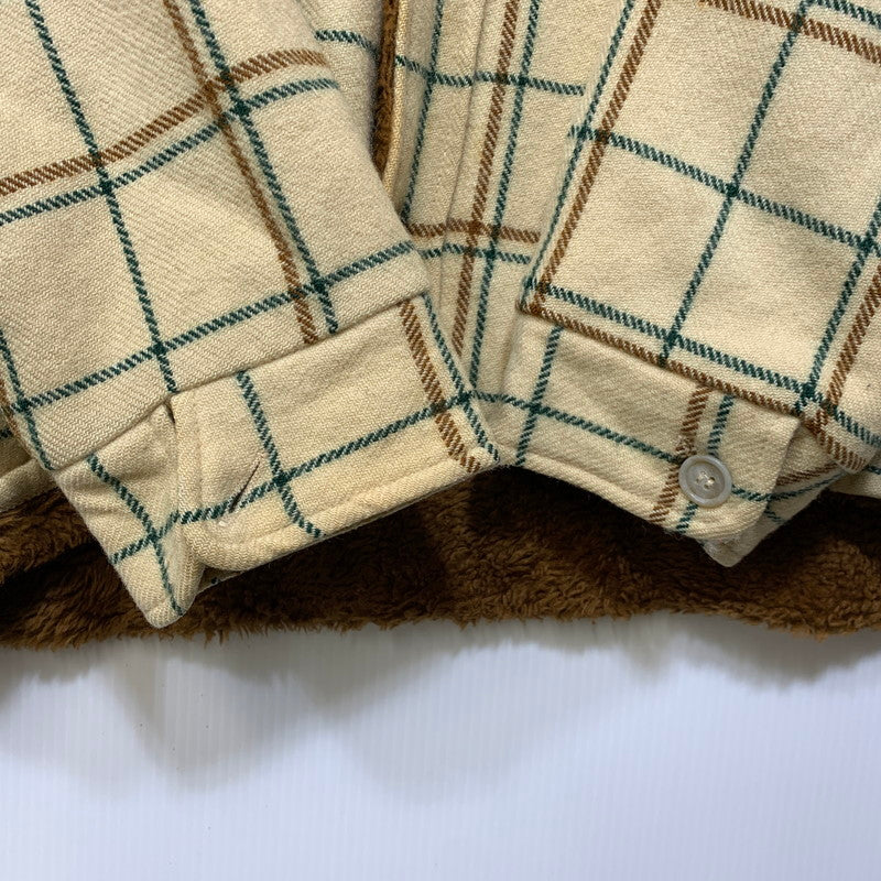 【現状渡し品】【メンズ】 WOOLRICH ウールリッチ 70’S FLEECELINER CHECK JACKET フリース ライナー チェック ジャケット アウター 146-260827-cs-10-izu サイズ：L カラー：クリーム 万代Net店